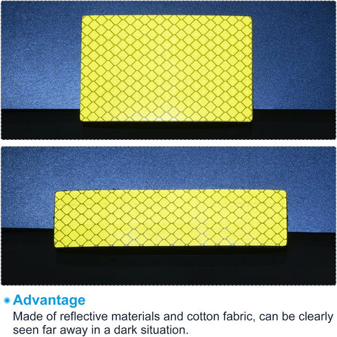 PATIKIL Reflective Patch 1"x4" 2"x3", 5 Pcs Hook & Loop Fastener Safety Appliques for Night Sportsperson Worker Hiker, Dark Yellow...