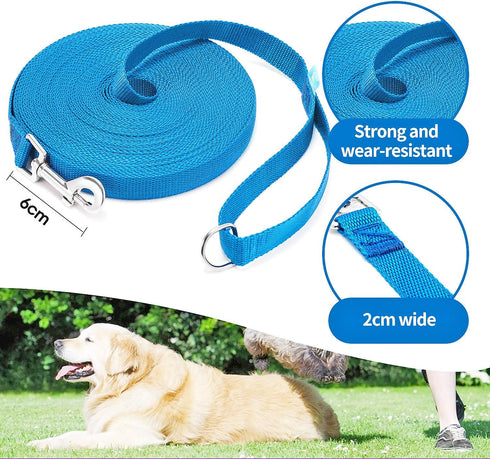 BAAPET 15 ft 20 ft 30 ft 50 ft 100 ft Long Dog Training Leash for Dog Training, Play, Camping, or Backyard Lead with Training Clickers for Small, ...