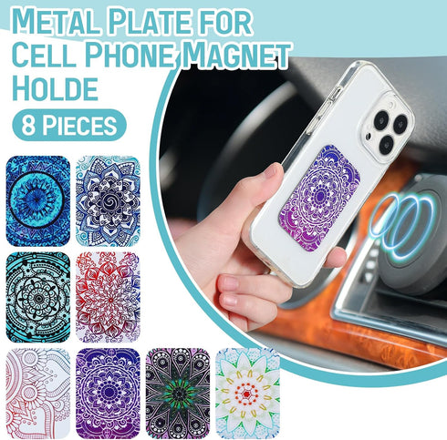 Weewooday 8 Pcs Phone Magnet Car Metal Plate Mount Metal Plate for Cell Holder Magnetic Car Mount Compatible with Magnetic Car Mounts Replacement ...