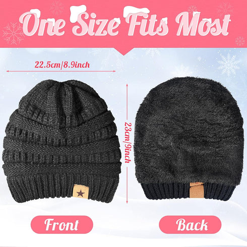 4 Pieces Winter Glove and Hat Set Women Winter Hat Touchscreen Gloves Warm Knitted Beanie Hats and Gloves for Women...