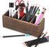 Wood Pencil Holder for Desk, Wooden Pen Pencil Organizer with 4 Compartment, Multi-Functional Desk Organizer for Pen Pencil Office Supplies Remote...