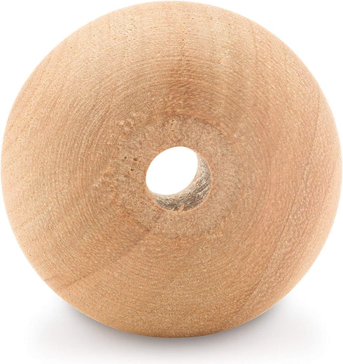Wooden Beads (25mm) 1 Inch with 3/16 Inch Hole Pack of 50 Unfinished Wooden Bead Supplies Easily Threads, Smooth Natural Finish Paint and Stain by...