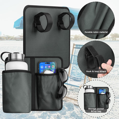 Xxerciz Camp Chair Cup Holder Phone Holder, Nylon Chair Armrest Drink Holder Universal Water Bottle Holder for Patio Recliner Chair, Beach Chair, ...