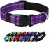 Reflective Dog Collar Padded with Soft Neoprene Breathable Quick Release Basic Dog Collars for Large Dogs Purple Girl...