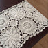 Abreeze Rustic Floral Table Runner Hand Crochet Table Doily Beige Cotton Lace Table Decoration for Coffee Table 15.7"X59"...