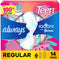 Always Radiant Teen Pads, Size 1, Regular, with Wings, Unscented, 14 Count...