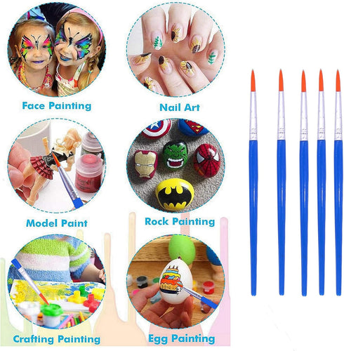 60 Pcs Short Handle Small Paint Brushes for Kids, Teens, Paintbrushes Bulk for Detail Painting (Round Brushes)...