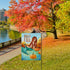 Hello Fall Lake Mermaid Home Decorative Garden Flag, Autumn Lakehouse Pumpkin Yard Lawn Outside Decor, Seasonal Outdoor Small Burlap Decoration Do...