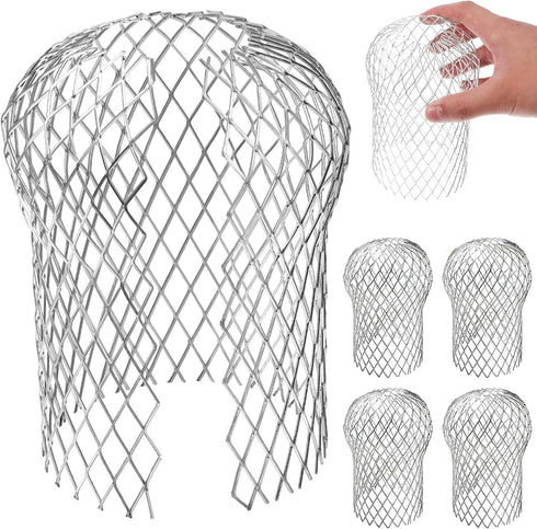 RICHERI 5PCS Roof Gutter Guard Filters 3 Inch Expand Aluminum Filter Strainer Stops Blockage Leaf Drains Debris Drain Net Cover...