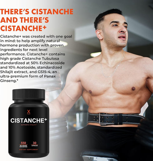 HUMANX Cistanche+ 550MG (Cistanche Tubulosa Extract Powder for Men) USA Made - Easy to Swallow Capsules - Powerful Supplement to Support Athletic ...