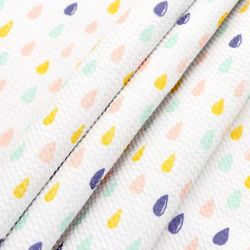 David accessories Water-Drop Pattern Bullet Printed Liverpool Textured Printing Fabric 4 Way Stretch Spandex Knitting Fabric by Yard for Headwrap ...