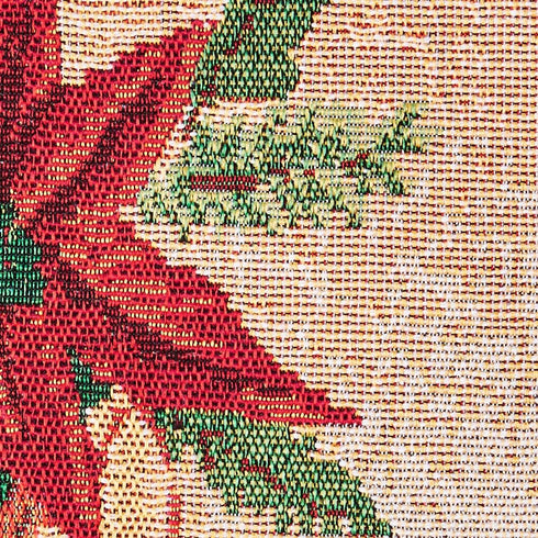 Decorative Christmas Poinsettias Candles Design Tapestry, 13" X 70" Table Runner...