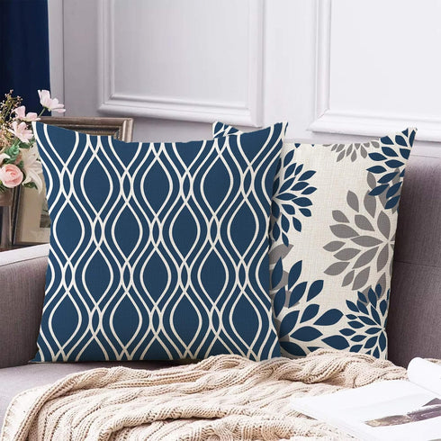 Hexagram Light Blue Geometric Pillow Covers 16x16 Set of 4,Decorative Couch Pillow Cover for Sofa, Cushion Pillow Case for Sofa Couch Indoor Outdo...