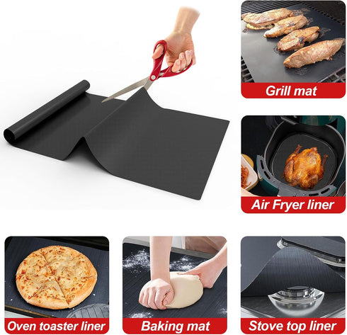 UBeesize 2 Pack 100% Nonstick Grilling Mats for 22 Inch Blackstone Griddle, Resuable Cooking Mats for Grilling, BPA and PFOA Free Heavy Duty BBQ G...
