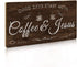 Putuo Decor Coffee Sign, Kitchen Coffee Bar Decor, 12 x 6 Hanging Plaque, Gifts for Coffee Lover (Good Days Start with Coffee & Jesus)...