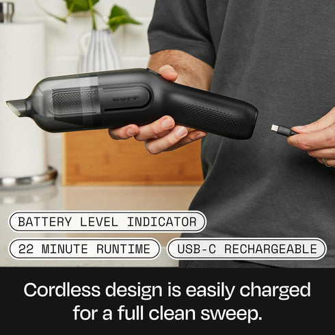 BUFF Cordless Handheld Vacuum, Rechargeable Car Vacuum Cleaner with Combo Crevice and Brush Tool Included, for Home, Office, Car, Pets - Black...
