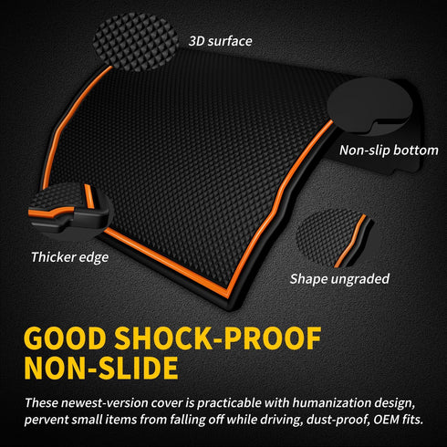 Premium Dashboard Mats Fit for Subaru Crosstrek/Impreza 2018-2023 and Forester 2019-2024 Accessories, Custom Rubber Liner Inserts (Orange Trim)...
