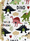 Kids Dinosaur Notebook Journal - Wide Ruled Spiral Dinosaur Notebooks for Kids, 5.5×8.3 Inch Kindergarten Spiral Bound Notebook with 164 Pages, El...