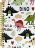 Kids Dinosaur Notebook Journal - Wide Ruled Spiral Dinosaur Notebooks for Kids, 5.5×8.3 Inch Kindergarten Spiral Bound Notebook with 164 Pages, El...