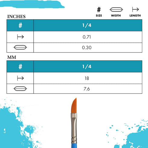 Princeton Select Artiste, Series 3750, Paint Brush for Acrylic, Watercolor and Oil, Dagger Striper, 1/4 Inch...