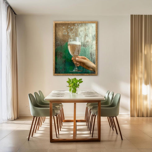 Posterizer 1 pcs-bubbly champagne-food and drinks poster-Kitchen & Bar Art Gift for Men Women Teens Art for Cafe, Restaurant, Coffee Bar - unfram...