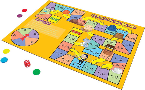 Junior Learning Phonics Board Games Set, 6 Counters, Ages 4-5, Language Skills, Pre K-K, Medium...