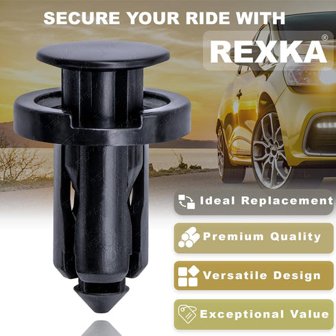 Rexka 25pcs Splash Shield Under Cover Mud Guard Wheelhouse Liner Bumper Cover Push Type Retainer Clip for Nissan 01553-09241 240SX Maxima Subaru F...