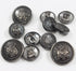 11 Piece Antiqued Black Silver Metal Blazer Button Set - Crown - for Blazer, Suits, Sport Coat, Uniform, Jacket (Black Silver)...