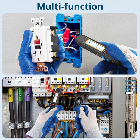 2-in-1 Multimeter Tester Digital Voltage Tester Pen 6000 Counts Volt Meter Non-Contact Voltage Testers Electrical Tester Pen for Live Wire Ac/Dc V...