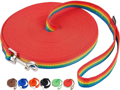 AmaGood Dog/Puppy Obedience Recall Training Agility Lead-15 ft 20 ft 30 ft 50 ft Long Leash-for Dog Training,Recall,Play,Safety,Camping (30feet, R...