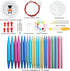 LOOEN 57pcs Aluminum Circular Knitting Needles Set with Ergonomic Handles,13 Size Interchangeable Crochet Needles with Storage Case for Small Proj...