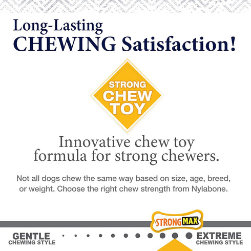 Nylabone Gourmet Style Strong Chew Stick Dog Chew Toy, Peanut Butter Flavor, Medium/Wolf (1 Count)...