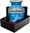 Trupoint Memorials Small Urns for Human Ashes Keepsake, Decorative Mini Cremation Urn for Adult Men and Women, Small Light Blue with Silver Lining...