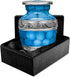 Trupoint Memorials Small Urns for Human Ashes Keepsake, Decorative Mini Cremation Urn for Adult Men and Women, Small Light Blue with Silver Lining...