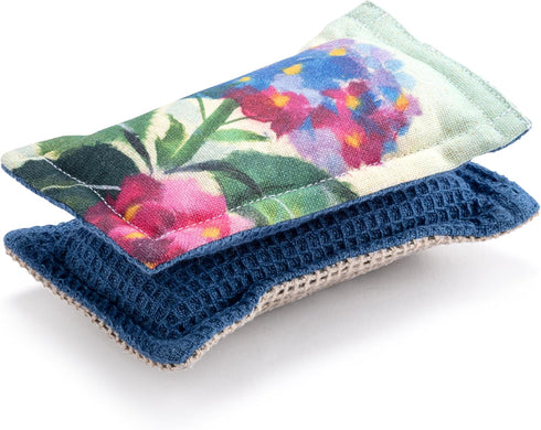 DEMDACO byDesign Serving Collection Hydrangea Ajisai Watercolor 3 x 5 All Cotton Kitchen Dish Sponge Set of 2...