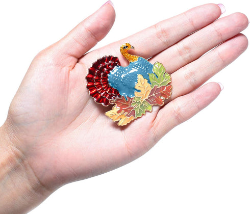 Christmas Brooches Pins for Women, Glitter Enameled Thanksgiving Xmas Holiday Jewelry Turkey Maple Leaves Enameled Brooch...
