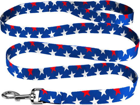 Native Pup American Flag Dog Leash (American Red & White Stars) One Size...