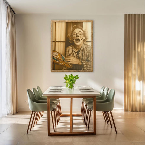 Posterizer 1 pcs-clown with an exaggerated expression of surprise 3-Fantasy & Fiction Art-Photography Art-Gift for Steampunk or Goth Fans- unframe...