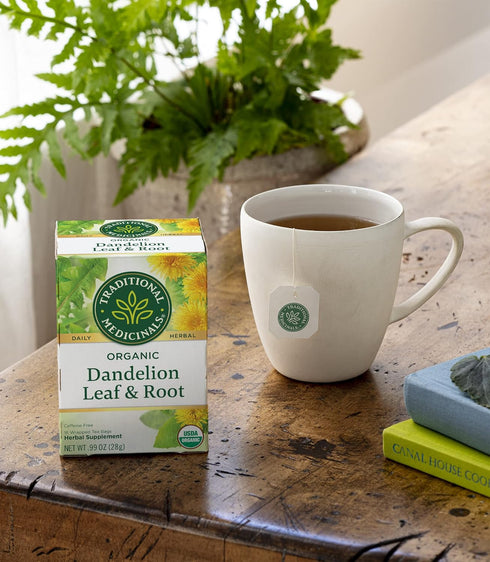 Traditional Medicinals Organic Dandelion Leaf & Root Herbal Tea, Supports Kidney Function & Healthy Digestion, (Pack of 2) - 32 Tea Bags Total...