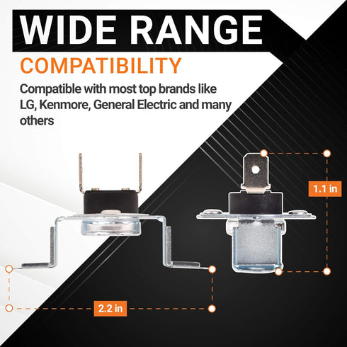 6931EL3003D & 6931EL3004B Dryer Thermal Fuse Kit Replacement by BlueStars - Exact Fit for LG & Kenmore Dryers - Replaces PS3530485 1268366 6931EL3003F PS3530486