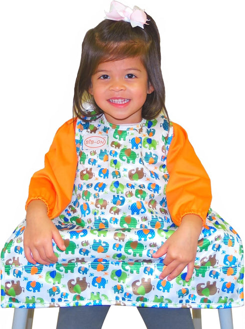 BIB-ON Long Sleeves, Full-Coverage Bib and Apron Combination for Infant, Baby, Toddler Ages 0-4....
