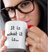 3dRose mug_149855_5 "It is what it is" Mug, 11 oz, Red...