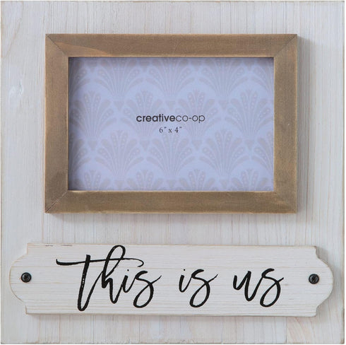Creative Co-Op This is us White & Black Wood Photo Frame...