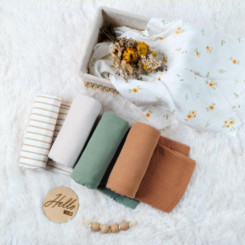 Meracorallo Muslin Swaddle Blanket, 100% Organic Cotton Receiving Blanket Soft and Breathable Swaddle Wrap for Baby Boys and Girls (Roman Green)...