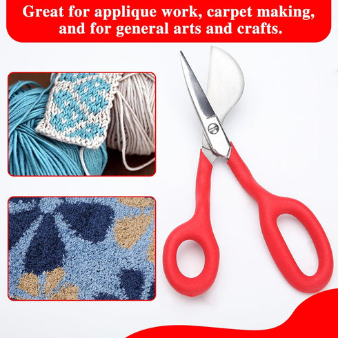 SPEEDWOX 7-Inch Carpet Pile Scissors Duckbill Applique Blade Scissors Carpet Trimmer Tufting Carpet Shears Scissors For Fabric Cutting Scissors Fo...
