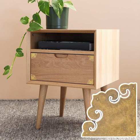 Brass Curled Box Corner Plate – Set of 2, 3.3", by Hardware Philosophy...