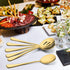LIANYU 2 Gold Serving Spoons, 2 Gold Slotted Serving Spoons, 2 Gold Serving Forks, 8 3/4 Inch Stainless Steel Buffet Catering Party Banquet Servin...