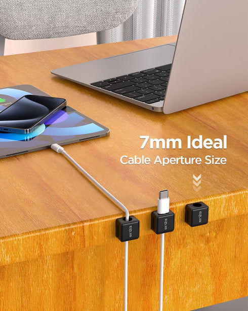 Magnetic Cord Organizer Holder,EIZLXQ 8 Pack Under Desk Cable Management,Adhesive Magnetic Cable Clips for Home Office Desk Phone Car Desktop Nigh...