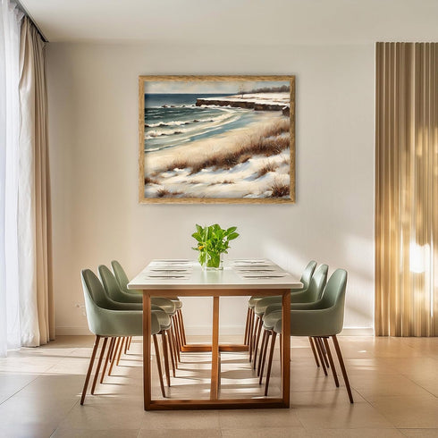 Posterizer 1 pcs-snowy winter nature scene in oil painting style-14-Landscape & Nature Art-GIft for Men Women Teens-Dining Room Decor- unframed wa...