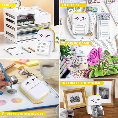 Mini Pocket Printer, Gifts for kids, Portable Thermal Printer for Pictures/Retro Photos/Receipts/Notes/Lists/Label/ Memo/QR Codes, Bluetooth Wirel...